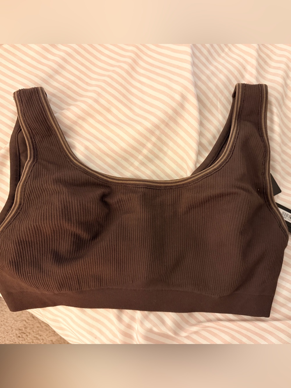 SKIMS x Nike Ribbed bra in Chocolate Brown